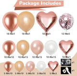 Rose Gold Balloons Garland Arch Kit 18 10 5 In Rose Gold Heart Foil