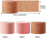 We Moment Rose Gold Pink and Dusty Pink Crepe Paper Streamers 1.8