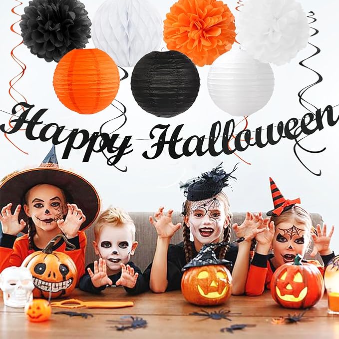 Black-White Orange Happy-Halloween Party-Decorations - 21pcs Birthday