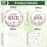 Wildflower 1st Birthday Decorations Supplies 96PCS Flower Wildflower