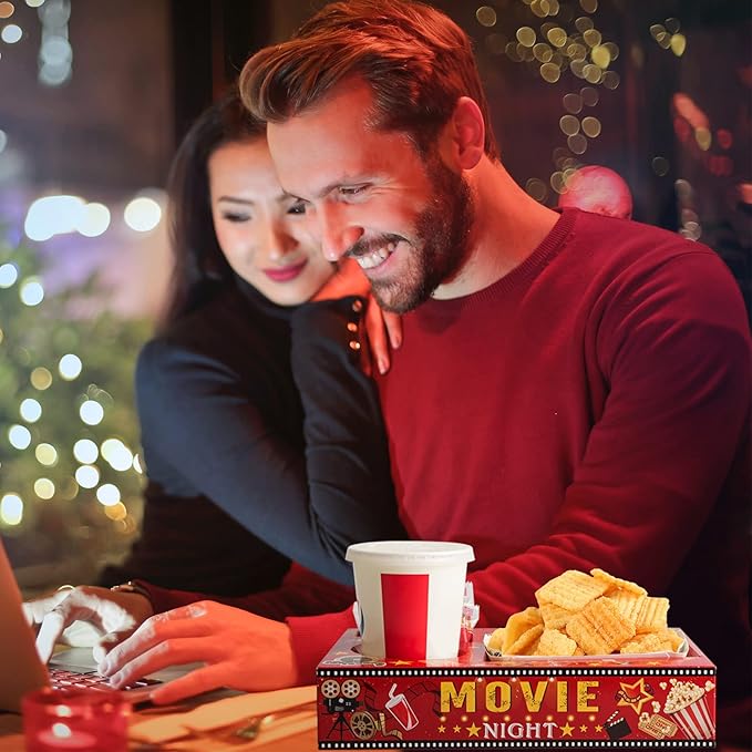 20 Pcs Movie Night Paper Snack Trays Movie Night Party Favors Cinema