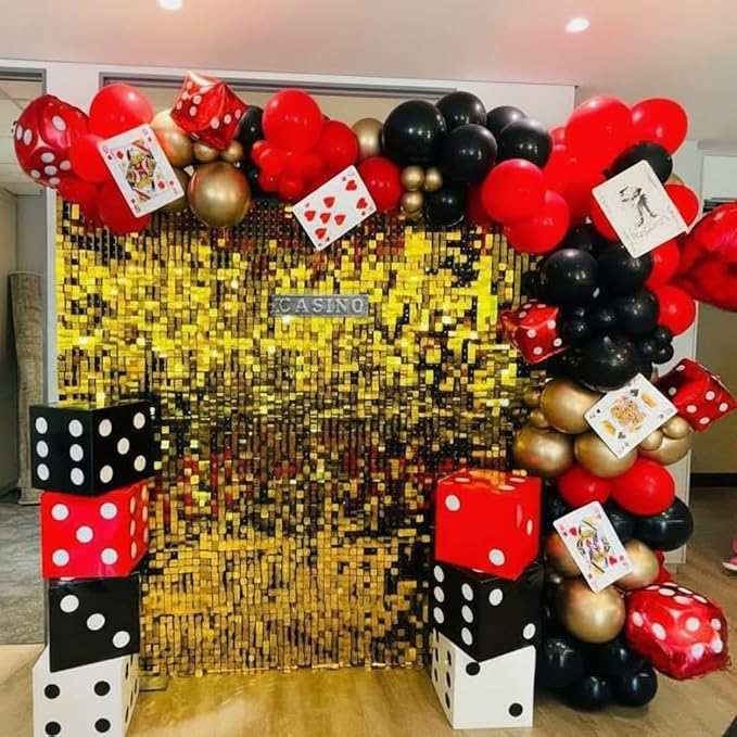 204Pcs Casino Balloon Garland Arch Kit Casino Theme Party