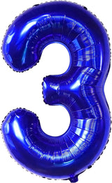 KatchOn, Giant Royal Blue Number 3 Balloon - 40 Inch | Navy Blue 3