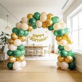 Bezente Sage Green Gold White Balloons Kit - 60pcs 12 inch Sage Green