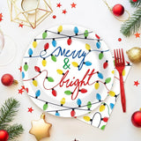 96PCS Merry Christmas Party Tableware Set Christmas Lights Party