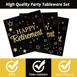 96 Pcs Retirement Party Plates Napkins Tableware Set Happy
