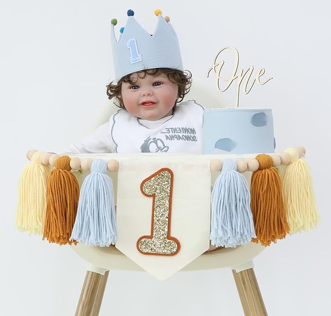 Baby 1st Birthday Party Decorations For Handmade Blue Tassel Garland