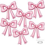 6 Pcs Pearl Pink Bow Balloons, 30 Inch Bow Foil Balloon, Pink Cutout