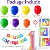 Rainbow First Birthday Decorations 12 inch Rainbow Balloons 40 Inch