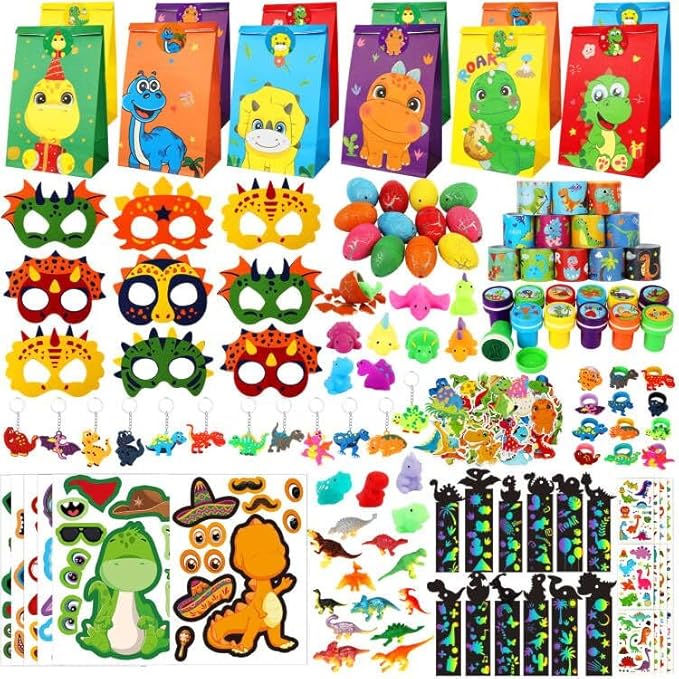 230PCS Dinosaur Party Favors Dinosaur Birthday Party Supplies &