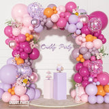 Ouddy Party Pink Purple Balloons Garland Arch Kit, Different Sizes 18