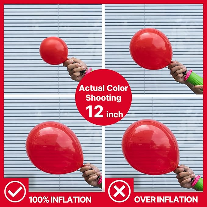 PartyWoo Red Balloons 100 pcs Different Sizes of 18 12 10 5 Inch Red