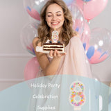 Number 8 Birthday Candle - Colorful Macaron Candles, 8 Candle