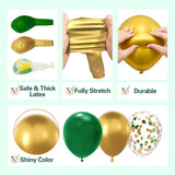 137Pcs Green and Gold Balloons Garland Arch Kit with Stars - 5 10 12