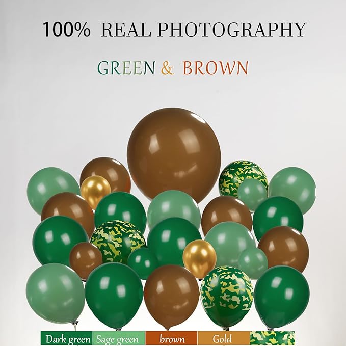 T Rex Dinosaur Birthday Decorations include Dark Green Brown Gold