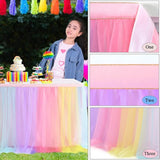 Rainbow Table Skirt for Baby Shower Girl Birthday Party 14ft