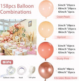 Boho Balloon Arch Kit 158pcs Dusty Rose Balloon Garland Dusty Pink