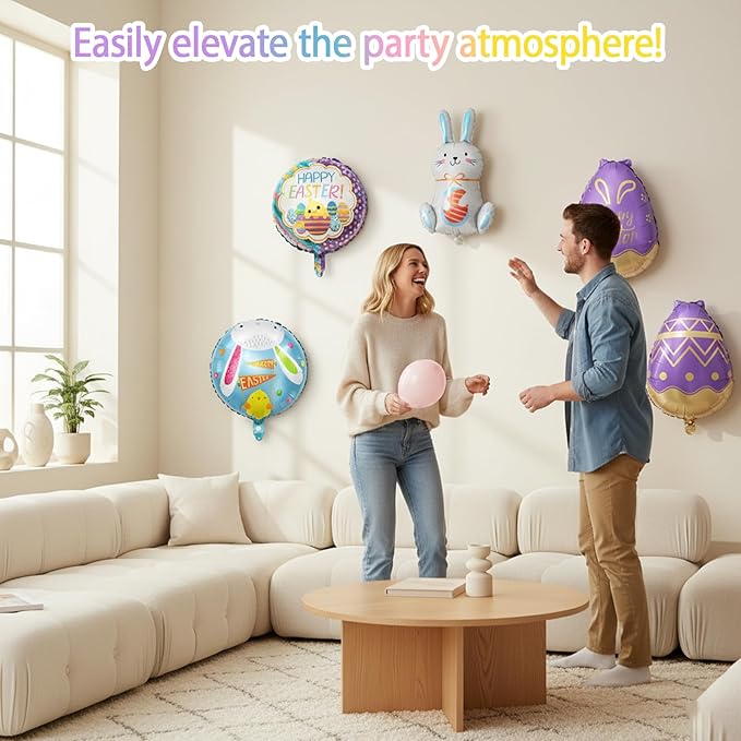 Easter Balloons Easter Party Decorations with Bunny Decor and Easter