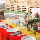 8Pack Disposable Plastic Party Tablecloths and Satin Table Runner Set