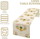 Tropical Flamingo Table Runner, Hawaiian Summer Fruit Pineapple