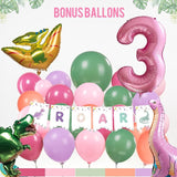 Dinosaur Balloon Garland Arch Kit Pastel Pink green and purple with #2