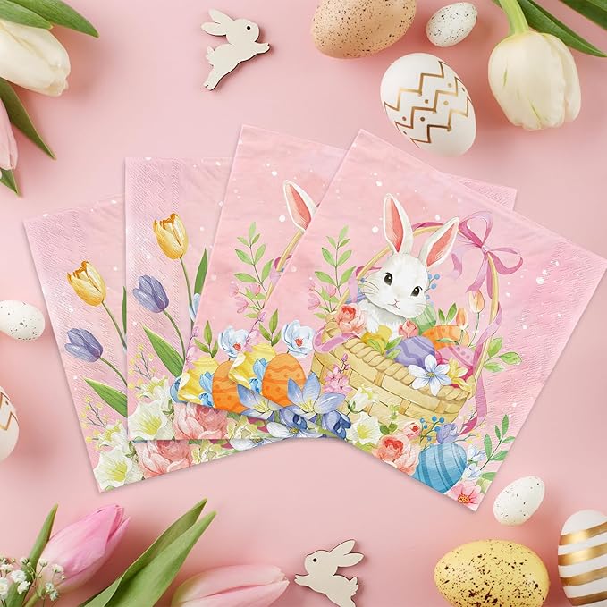 Happy Easter Supplies Kit for 16 Guests Easter Bunny Decorations