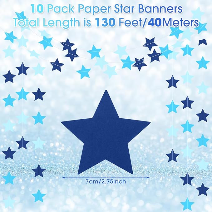 Patelai Glitter Star Garland Banner 2026 Graduation Decor 130 Feet #5