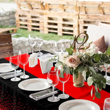 MASHAN 12Pcs Black and Red Tablecloth Party Decorations,Plastic Black