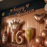 16th Birthday Decorations for Girls Rose Gold Party Supplies Kit