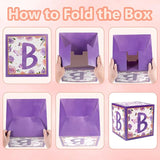 Baby Boxes with Letters and Butterfly Balloons for Gender Reveal