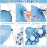 Amandir 153pcs Blue Balloon Garland Arch Kit, Different Sizes 18 12