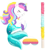 Small Unicorn Piñata with Piñata Stick Blindfold and Confetti