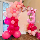 Pink 3rd Birthday Balloons Decorations, Hot Pink Rose Polka Dots