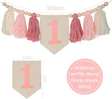 Boho Pink Handmade 1st Birthday High Chair Banner First Highchair