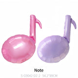 7Pcs Pink Purple Music Note Balloons for Singer Fans Party