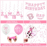 Miidenks 23rd Birthday Decorations for Women, Pink Bow Coquette 23