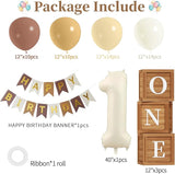 First Birthday Decorations 40 Inch Neutral Number 1 Balloons Brown
