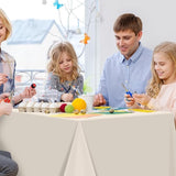 3Pcs Beige Tablecloths for Rectangle Tables,Disposable Plastic Ivory