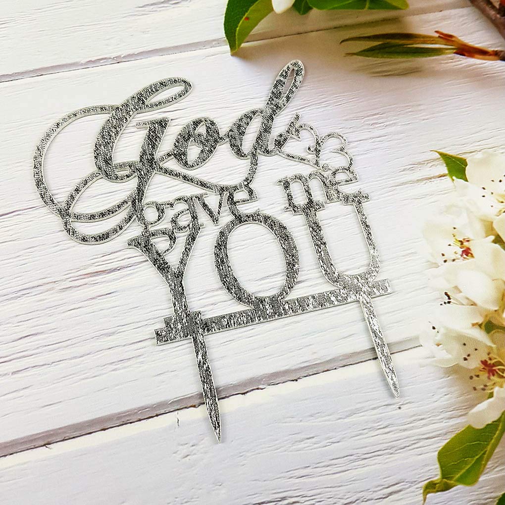 God Gave Me You Wedding Cake Topper for Wedding/Engagement/Marria Silv