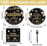 100PCS Happy Retirement Party Supplies The Legend Has Retired Paper