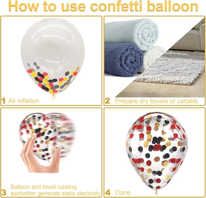 Bezente Red Black and Gold Latex Balloons,60pcs 12 inch Red Black