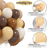 Brown Balloons, 50 PCS 12 Inch Double Stuffed Dark Light Brown Coffee