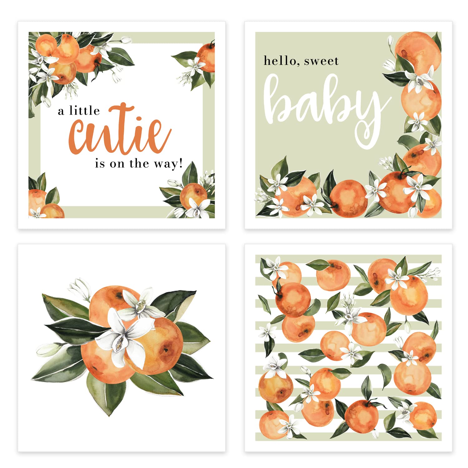 Little Cutie Baby Shower Beverage Napkins / 48 Citrus Cocktail Napkins