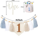 Baby Boy First Birthday Party Decorations For Blue High Chair Banner
