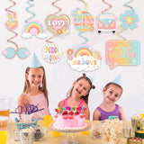 30 Pieces Groovy Hanging Swirls Groovy Retro Hippie Boho Party