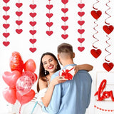Galentines Party Decoration Valentines Day Heart Garland 25pcs Red