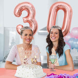 30th Birthday Decorations for Her with Banner Rose Gold Tablecloth