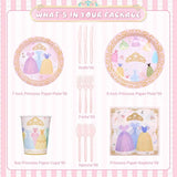 175Pcs Princess Paper Plates Napkins Princess Themed Birthday Party