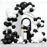 YMSZ Black and White Balloons Garland Arch Kit, 134pcs White Balloon