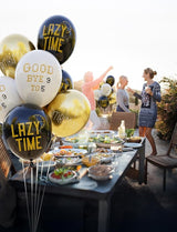 Retirement Balloons - 12 Inch Black Gold and White Balloons Funny